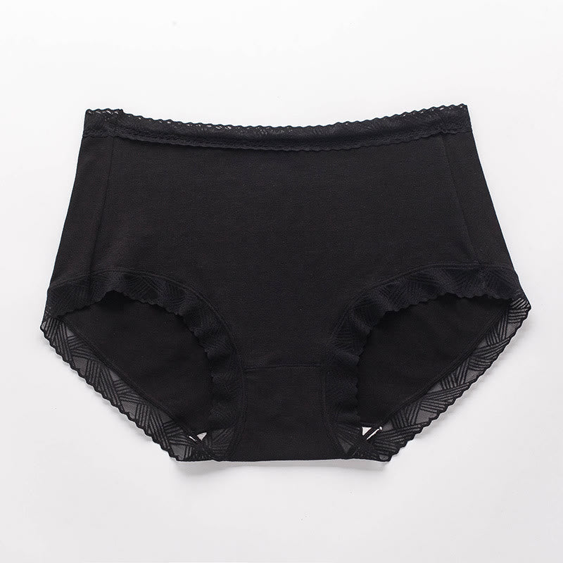 Simple High Waist Cotton Panty(3 Packs) - Black - 3XL - image 4