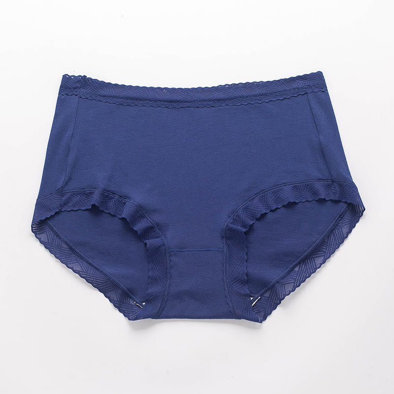 Simple High Waist Cotton Panty(3 Packs) - Dark Blue - 3XL - image 11