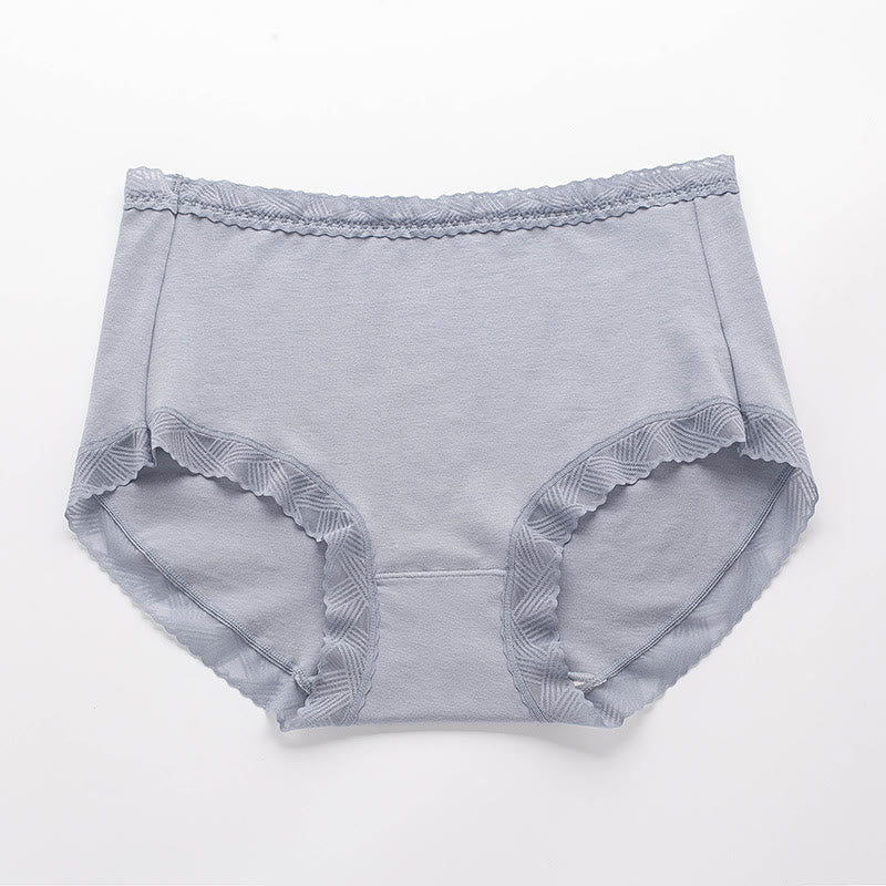 Simple High Waist Cotton Panty(3 Packs) - Grey - 3XL - image 5