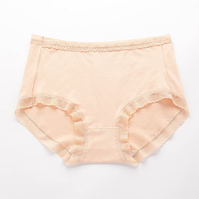 Plus Size Simple High Waist Cotton Panty(3 Packs)