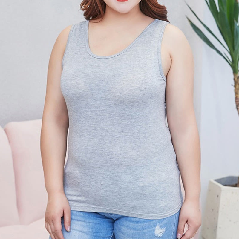 Plus Size Loose Padded Wire-free Yoga Camisole - Grey - 6XL - image 6