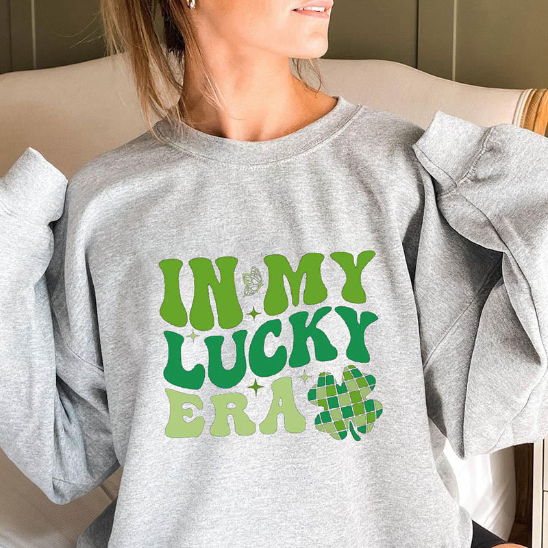 Plus Size In My Lucky Era Sweatshirt - Light Gray - 3XL - image 1