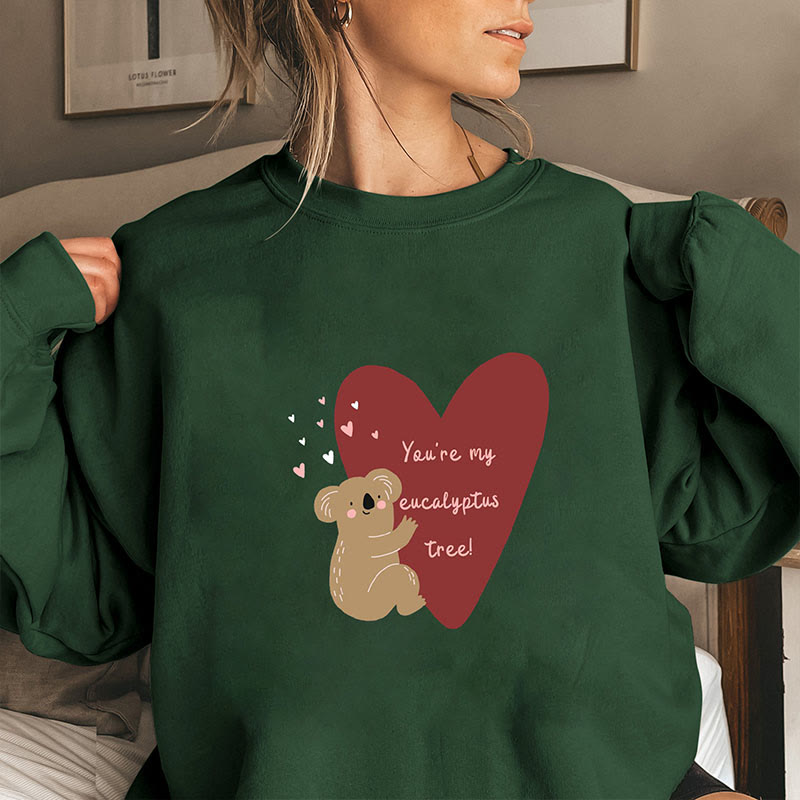 Plus Size Koala Bear Heart Sweatshirt - Dark Green - 3XL - image 4