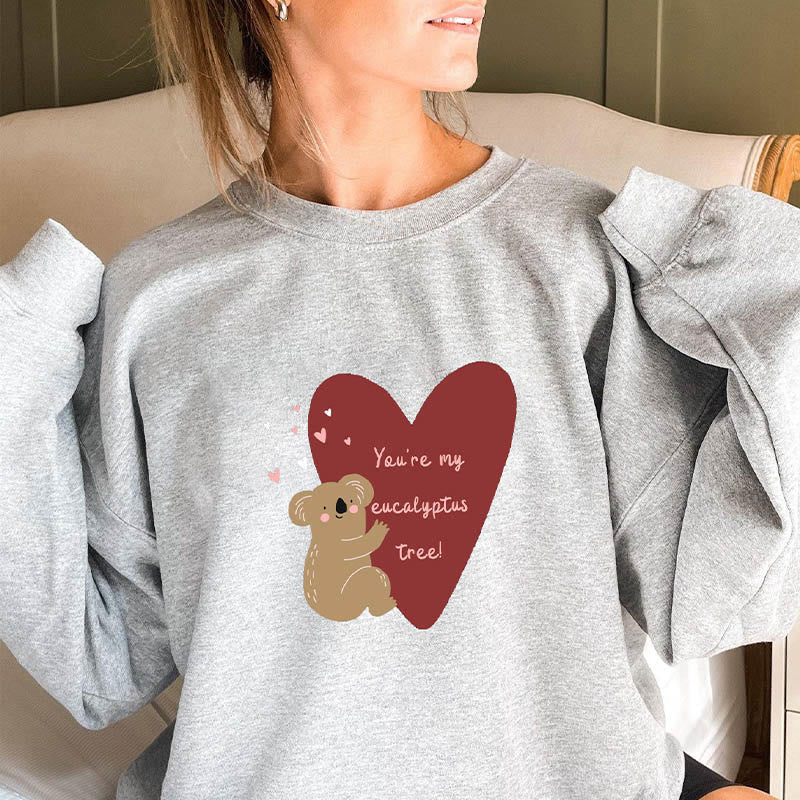 Plus Size Koala Bear Heart Sweatshirt - Light Gray - 3XL - image 1
