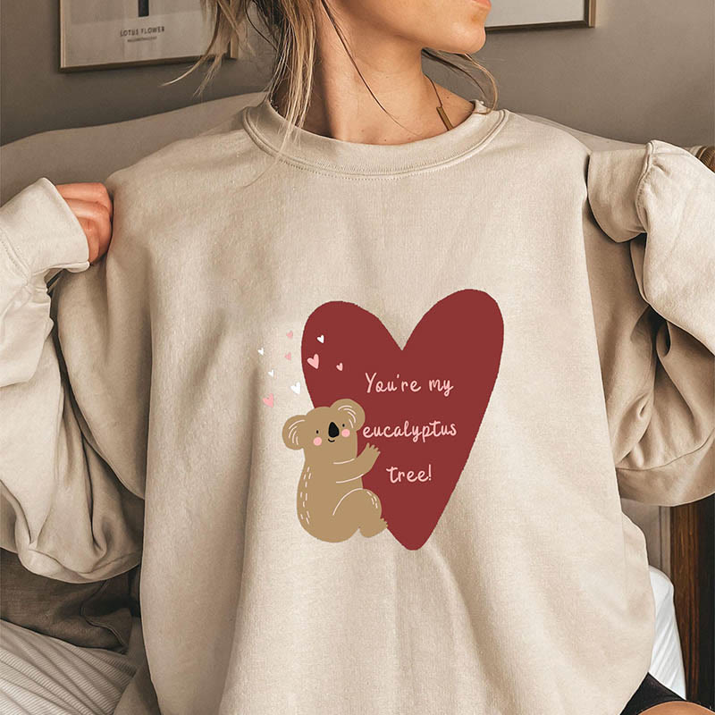 Plus Size Koala Bear Heart Sweatshirt - Khaki - 3XL - image 0