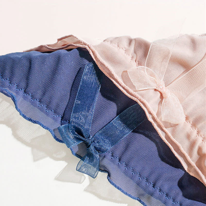 Plus Size Sexy High Waist Lace Transparent Panty(3 Packs)