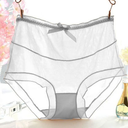Plus Size Sexy High Waist Lace Transparent Panty(3 Packs)