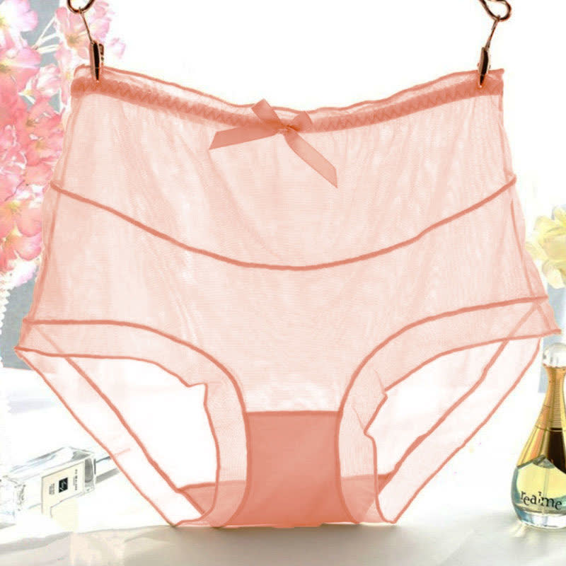 Plus Size Sexy High Waist Lace Transparent Panty(3 Packs)