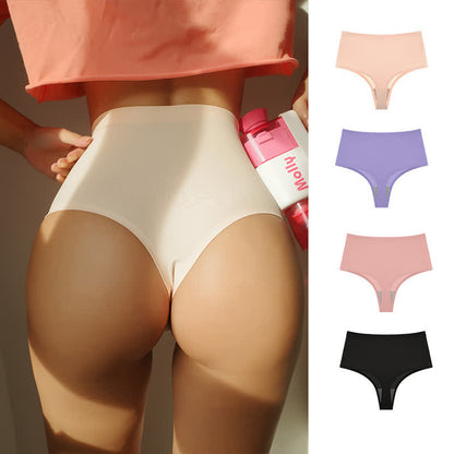Plus Size High Waist Seamless Ice Silk Thong(3 Packs)