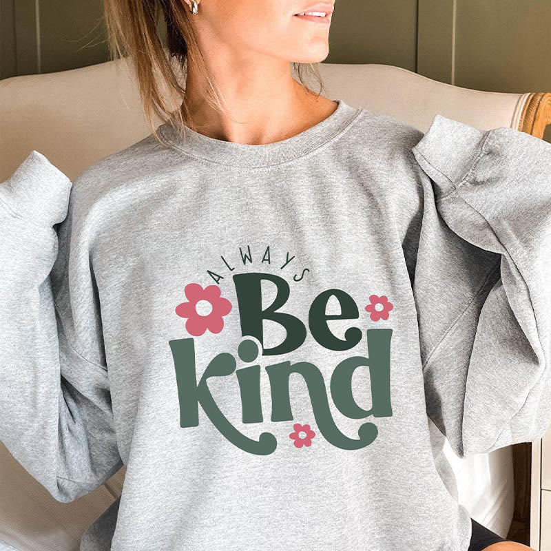 Plus Size Always Be Kind Sweatshirt - Light Gray - 3XL - image 1