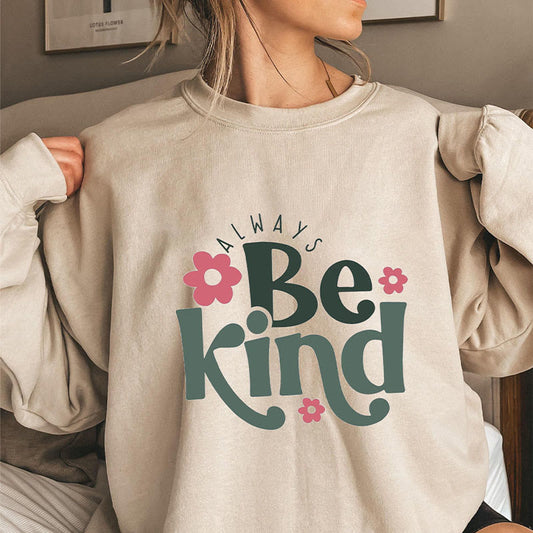 Plus Size Always Be Kind Sweatshirt - Khaki - 3XL - image 0
