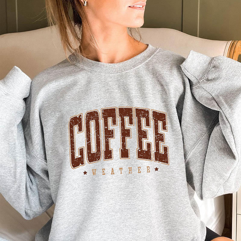 Plus Size Coffee Weather Sweatshirt - Light Gray - 3XL - image 1