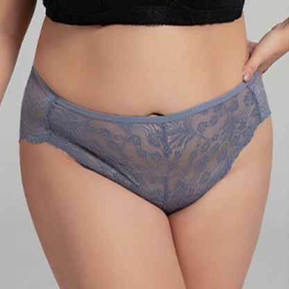 Plus Size Sexy High Waist Lace Semi-transparent Panty(3 Packs)