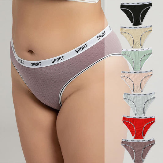 Plus Size Mid-Rise Cotton Breathable Panty(3 Packs)