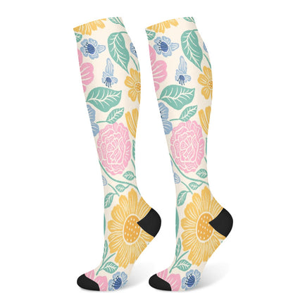 Flowers Bloom Compression Socks(3 Pairs) - A(1 Pair) - S/M - image 7