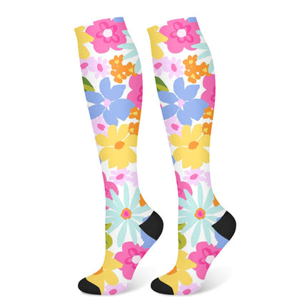 Flowers Bloom Compression Socks(3 Pairs) - B(1 Pair) - S/M - image 6