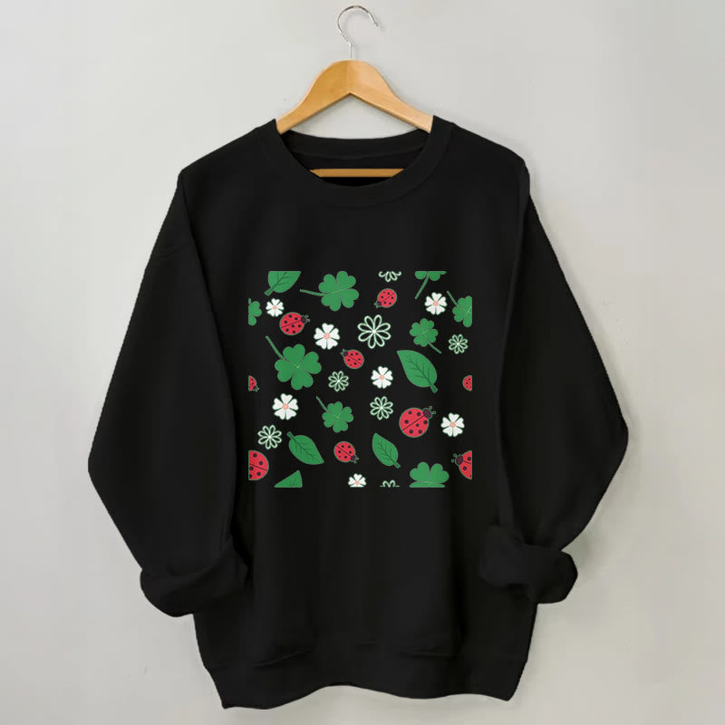 Plus Size Seven Spotted Ladybug Sweatshirt - Black - 3XL - image 2