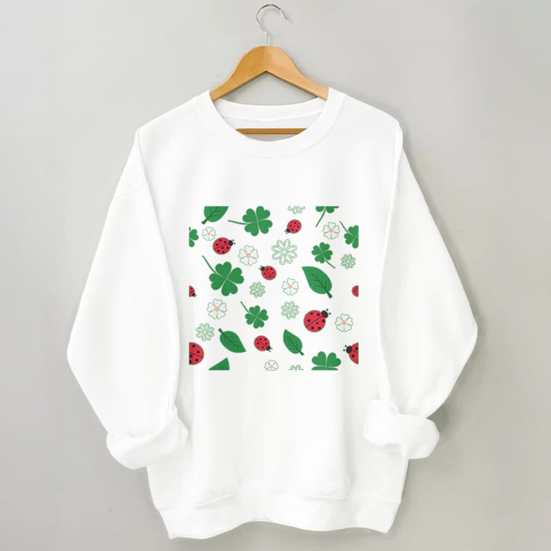 Plus Size Seven Spotted Ladybug Sweatshirt - White - 3XL - image 3