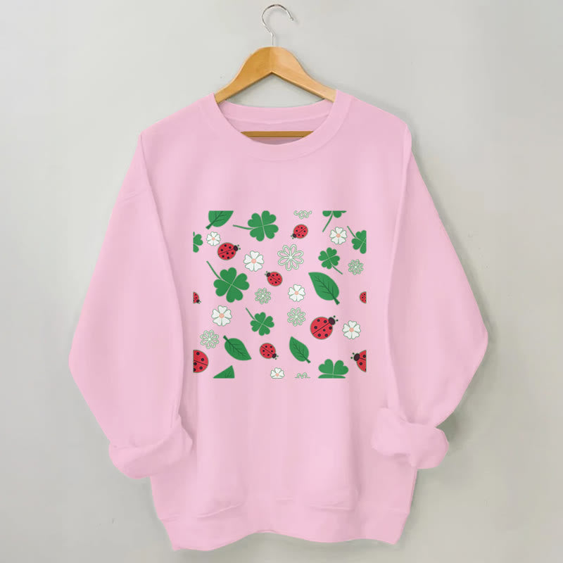 Plus Size Seven Spotted Ladybug Sweatshirt - Pink - 3XL - image 4