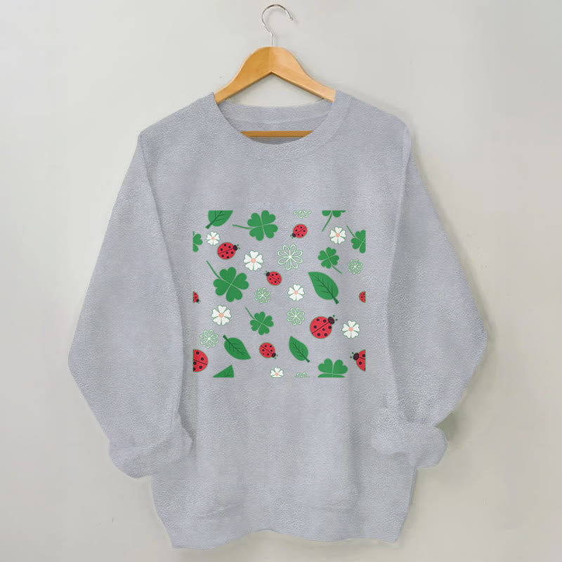 Plus Size Seven Spotted Ladybug Sweatshirt - Grey - 3XL - image 2