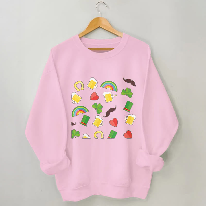 Plus Size Rainbow Beer Sweatshirt - Pink - 3XL - image 4