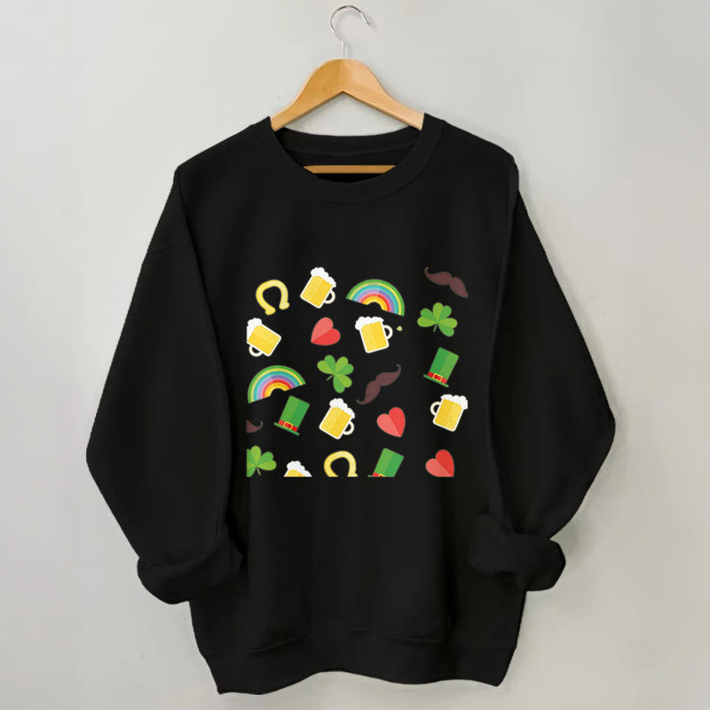 Plus Size Rainbow Beer Sweatshirt - Black - 3XL - image 2