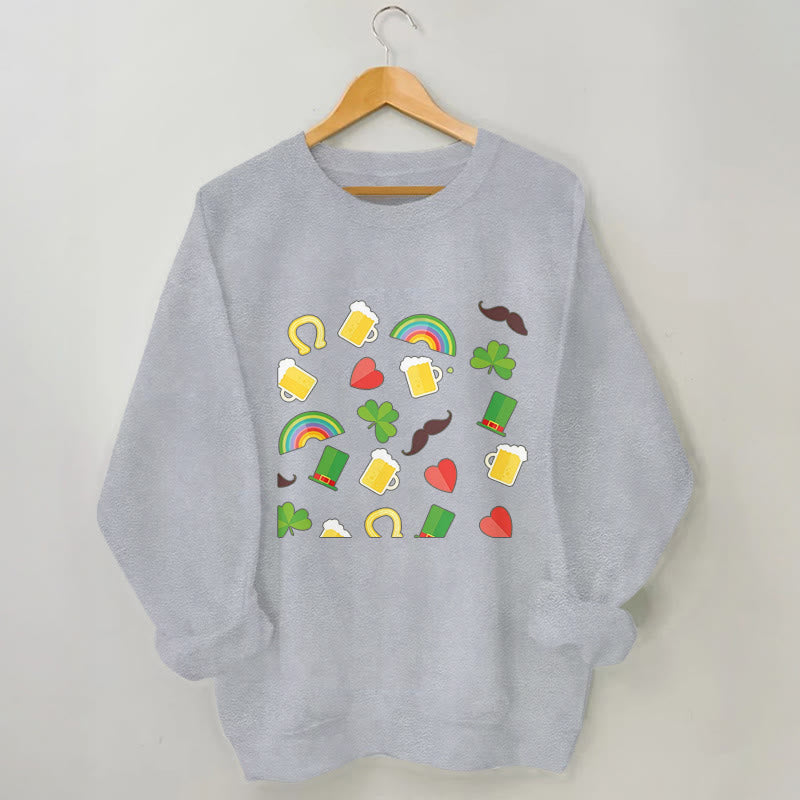Plus Size Rainbow Beer Sweatshirt - Grey - 3XL - image 1