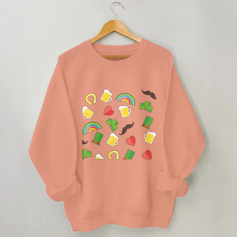 Plus Size Rainbow Beer Sweatshirt - Orange - 3XL - image 5