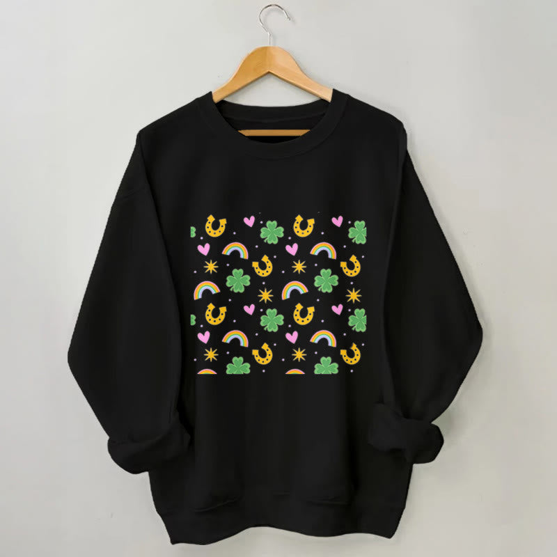 Plus Size Pink Heart Sweatshirt - Black - 3XL - image 2