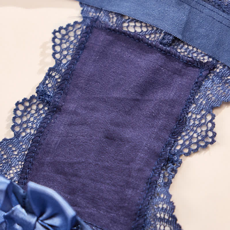 Sexy Low Rise Lace Bowknot Thong(3 Packs)