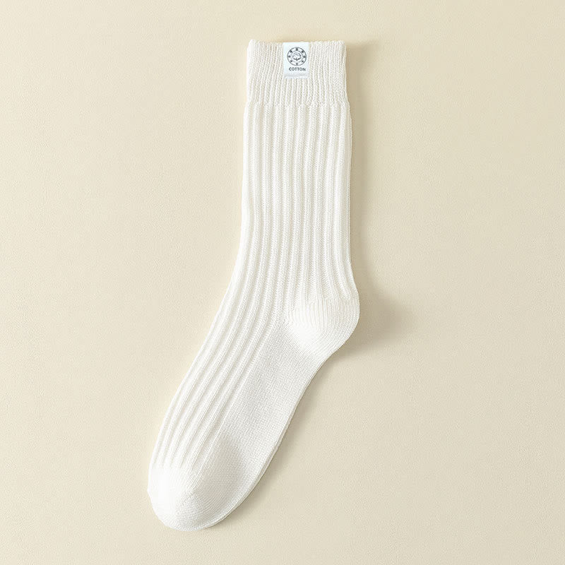 Plus Size French Casual Quarter Socks(5 Pairs) - White - EU43-48(US9-13) - image 9