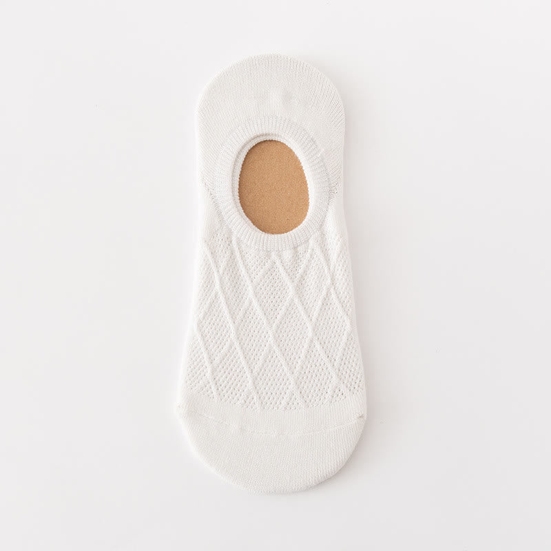Soft Mesh No Show Socks(5 Pairs) - White - EU39-44(US6-10) - image 1