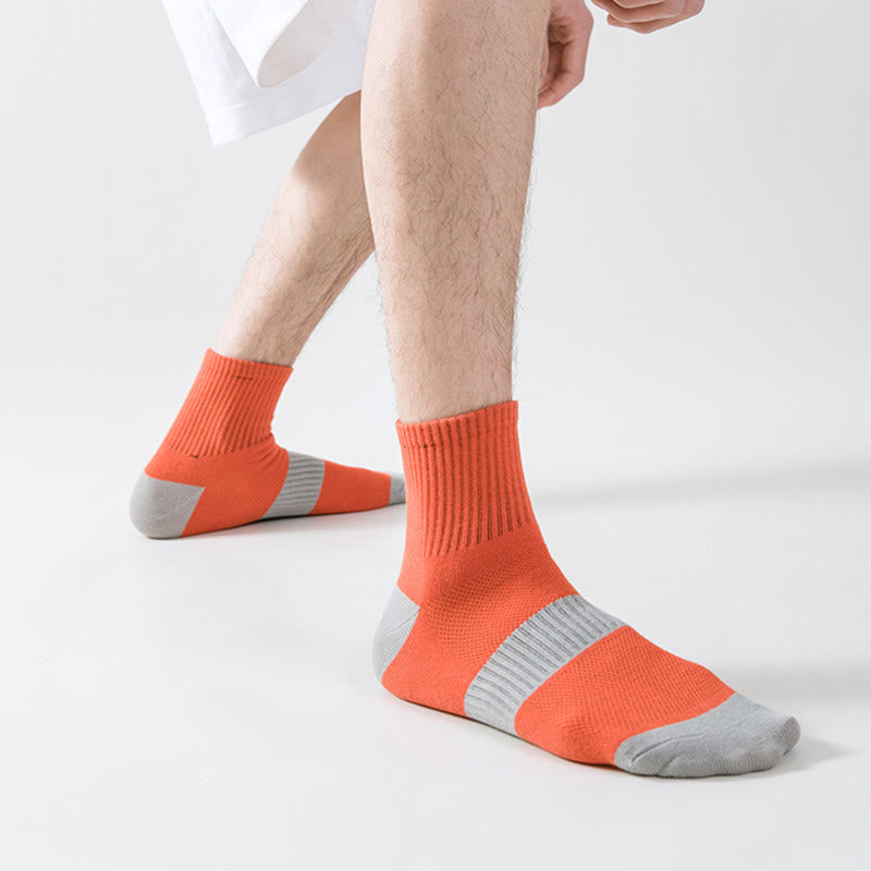 Plus Size Colorblock Basketball Quarter Compression Socks(5 Pairs) - image 7