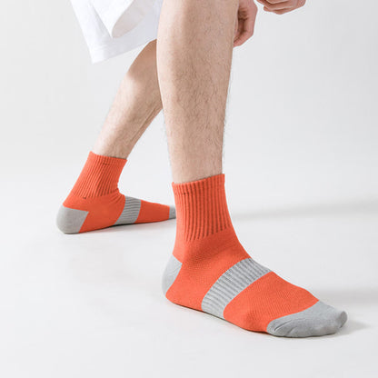 Plus Size Colorblock Basketball Quarter Compression Socks(5 Pairs) - image 7