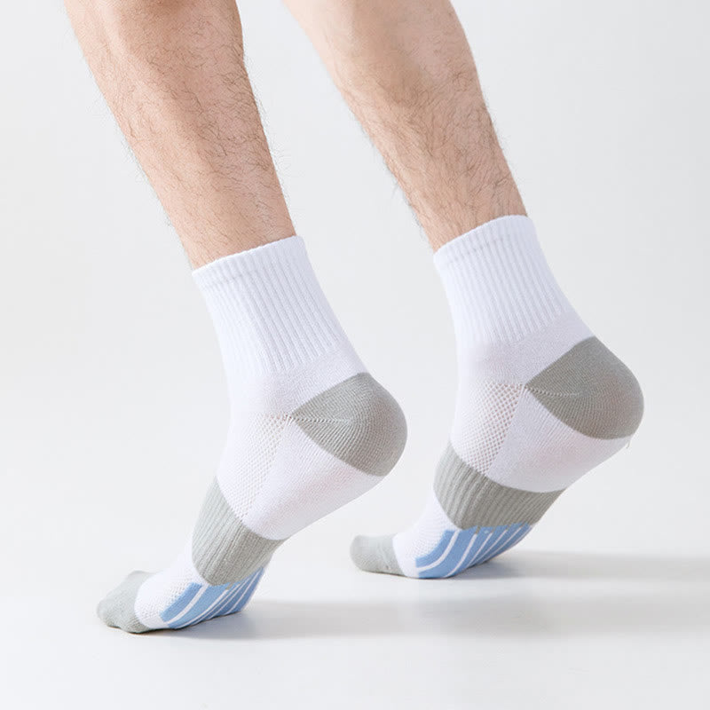 Plus Size Colorblock Basketball Quarter Compression Socks(5 Pairs) - image 5