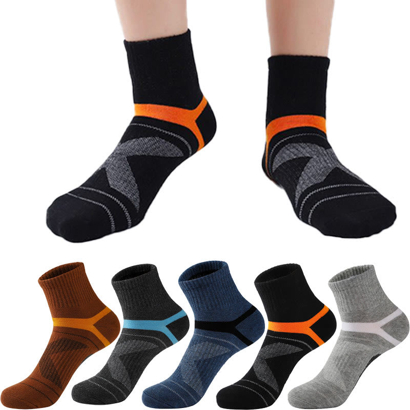 Plus Size Cotton Sports Quarter Compression Socks(5 Pairs) - image 0