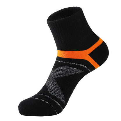 Plus Size Cotton Sports Quarter Compression Socks(5 Pairs) - Black - EU39-45(US6-11) - image 4