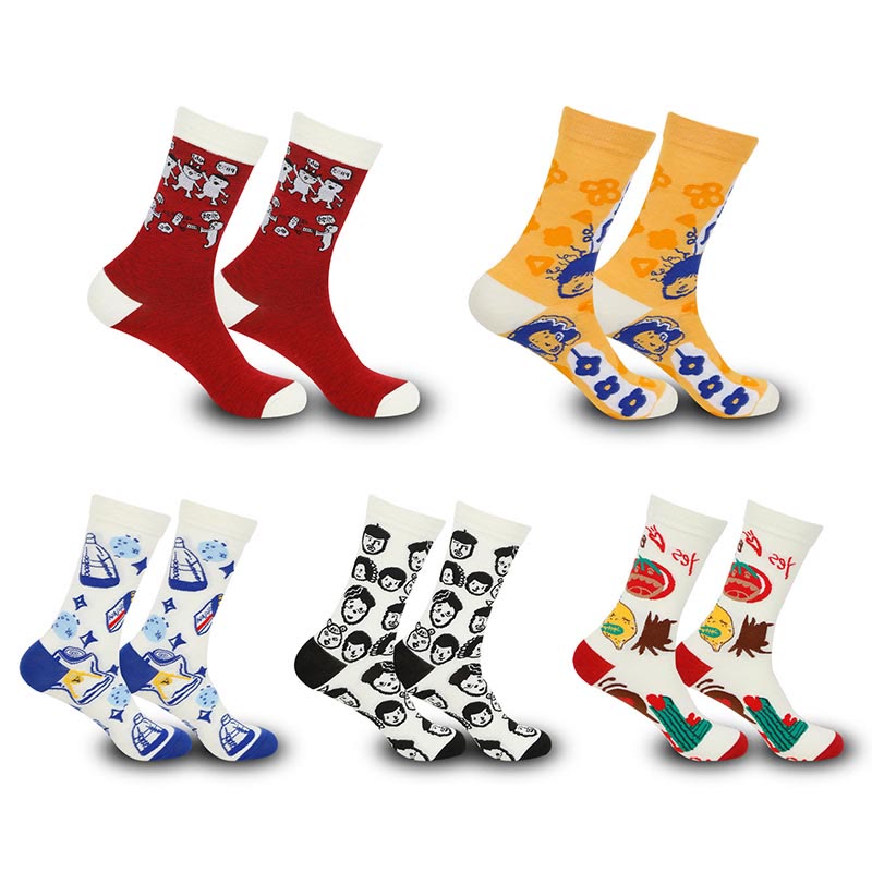 Funny Patterns Quarter Socks(5 Pairs) - Multicolor - EU37-43(US4-9) - image 3