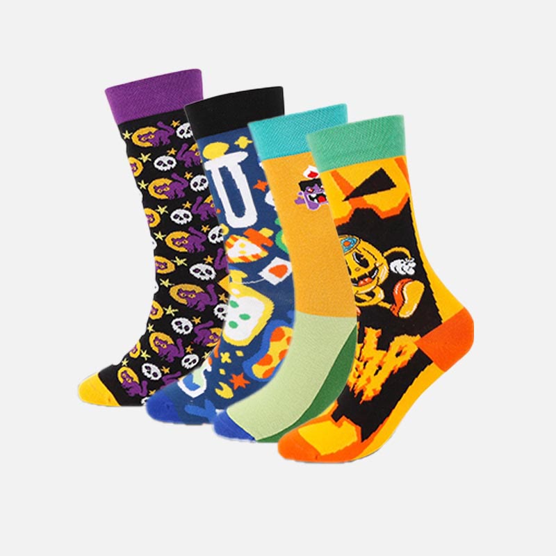 Asymmetric Quarter Socks(4 Pairs) - Multicolor - EU37-43(US4-9) - image 5