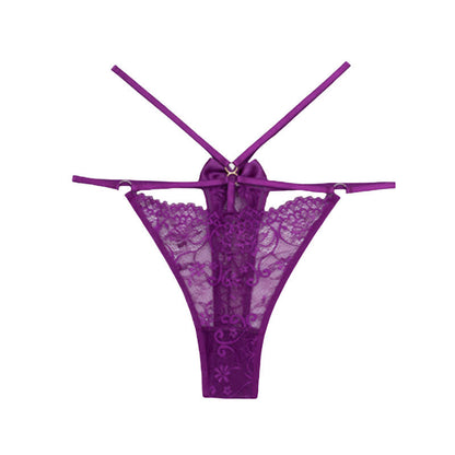 Sexy Hollow Low-Rise Lace Bowknot Thong(3 Packs)