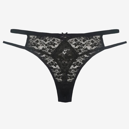 Sexy Transparent Lace Waist Hollow Thong(3 Packs)