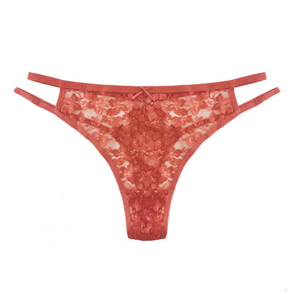 Sexy Transparent Lace Waist Hollow Thong(3 Packs)