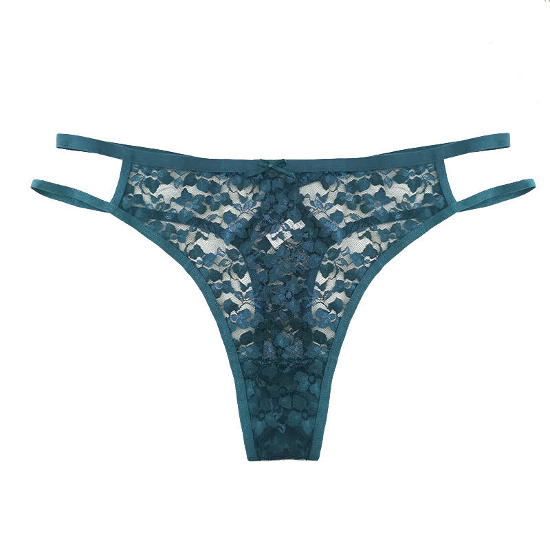 Sexy Transparent Lace Waist Hollow Thong(3 Packs)