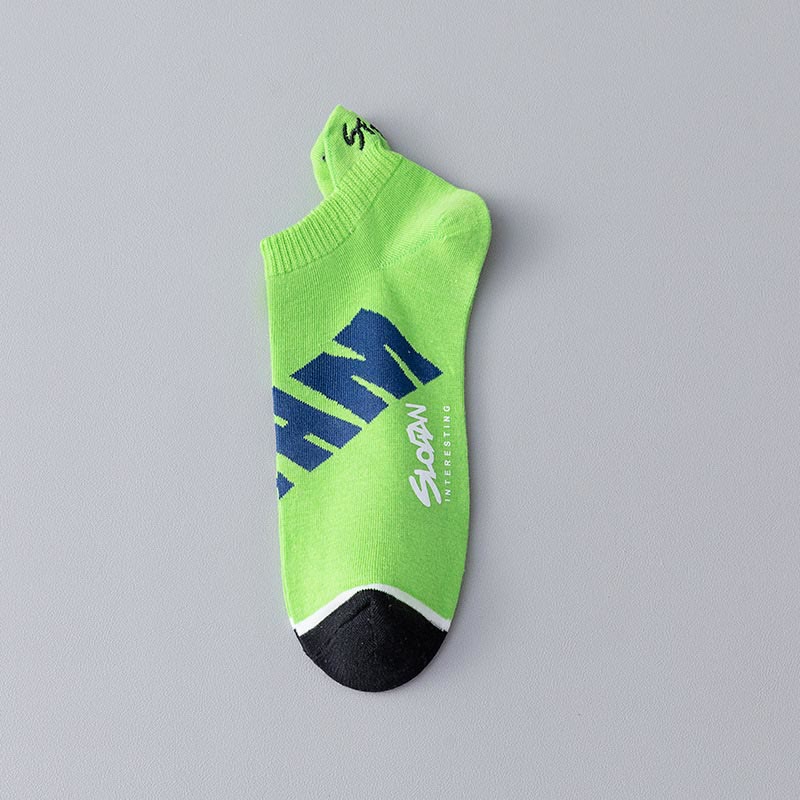 Letter Ankle Socks(5 Pairs) - Green - EU37-45(US4-11) - image 15