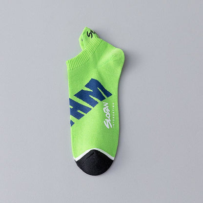 Letter Ankle Socks(5 Pairs) - Green - EU37-45(US4-11) - image 15