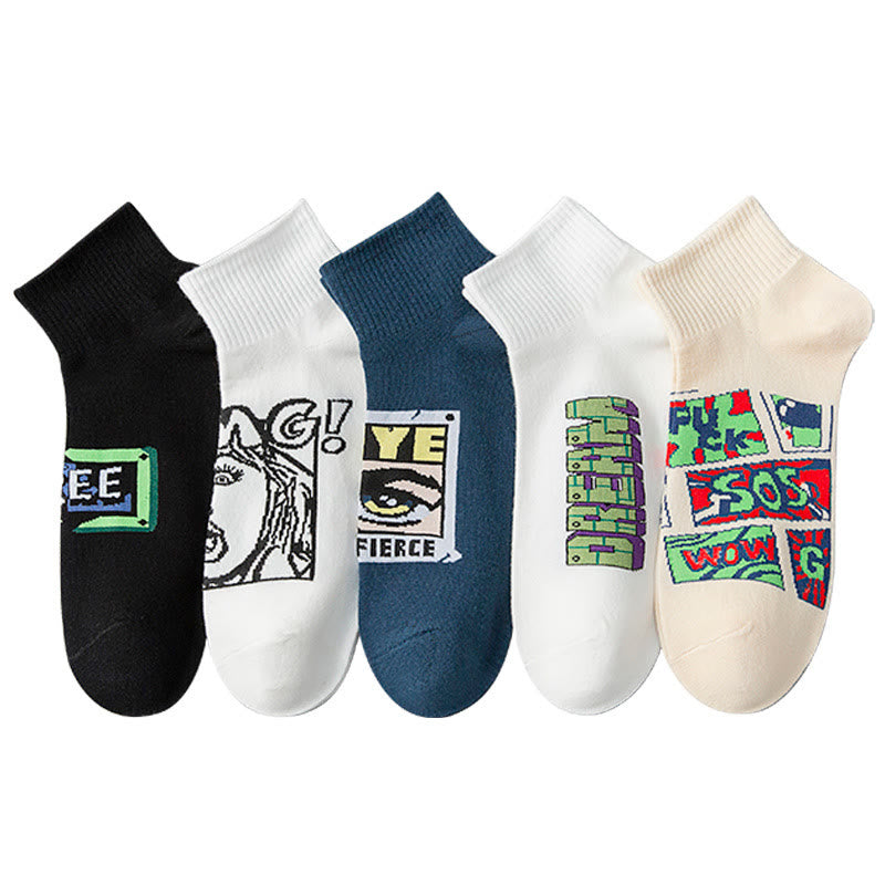 Trendy Funny Ankle Socks(5 Pairs) - Multicolor - EU37-45(US4-11) - image 11