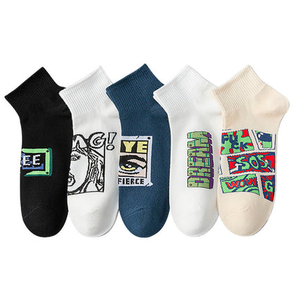 Trendy Funny Ankle Socks(5 Pairs) - Multicolor - EU37-45(US4-11) - image 11