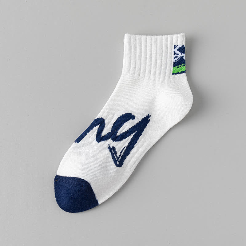 Alphanumeric Ankle Socks(5 Pairs) - White - EU37-45(US4-11) - image 12
