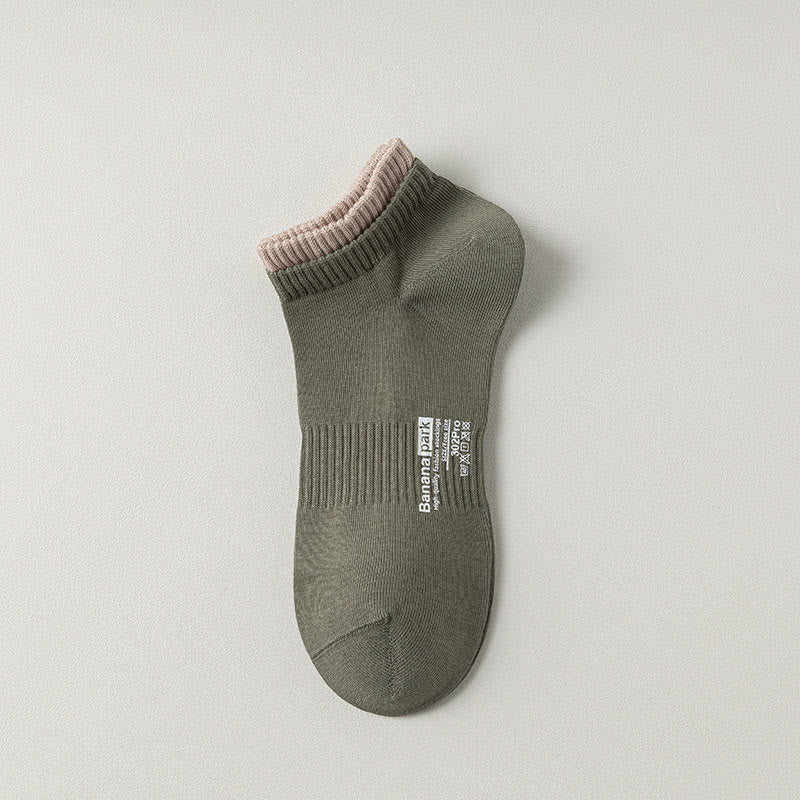 Double Layer Cuff Ankle Socks(7 Pairs) - Dark Green - EU37-45(US4-11) - image 14
