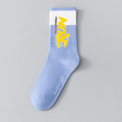 Run Letter Quarter Socks(7 Pairs) - Blue - EU37-45(US4-11) - image 13